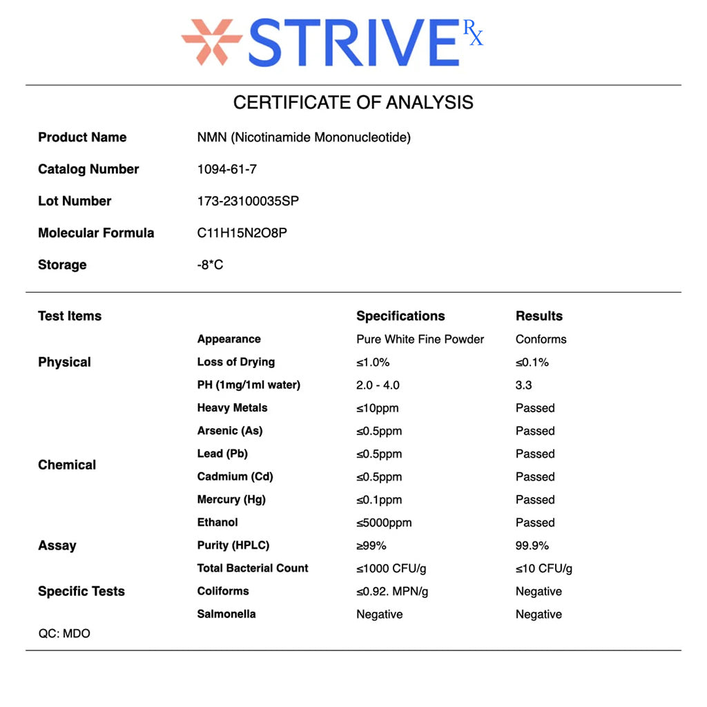 Strive NMN 250 mg | 60 Capsules