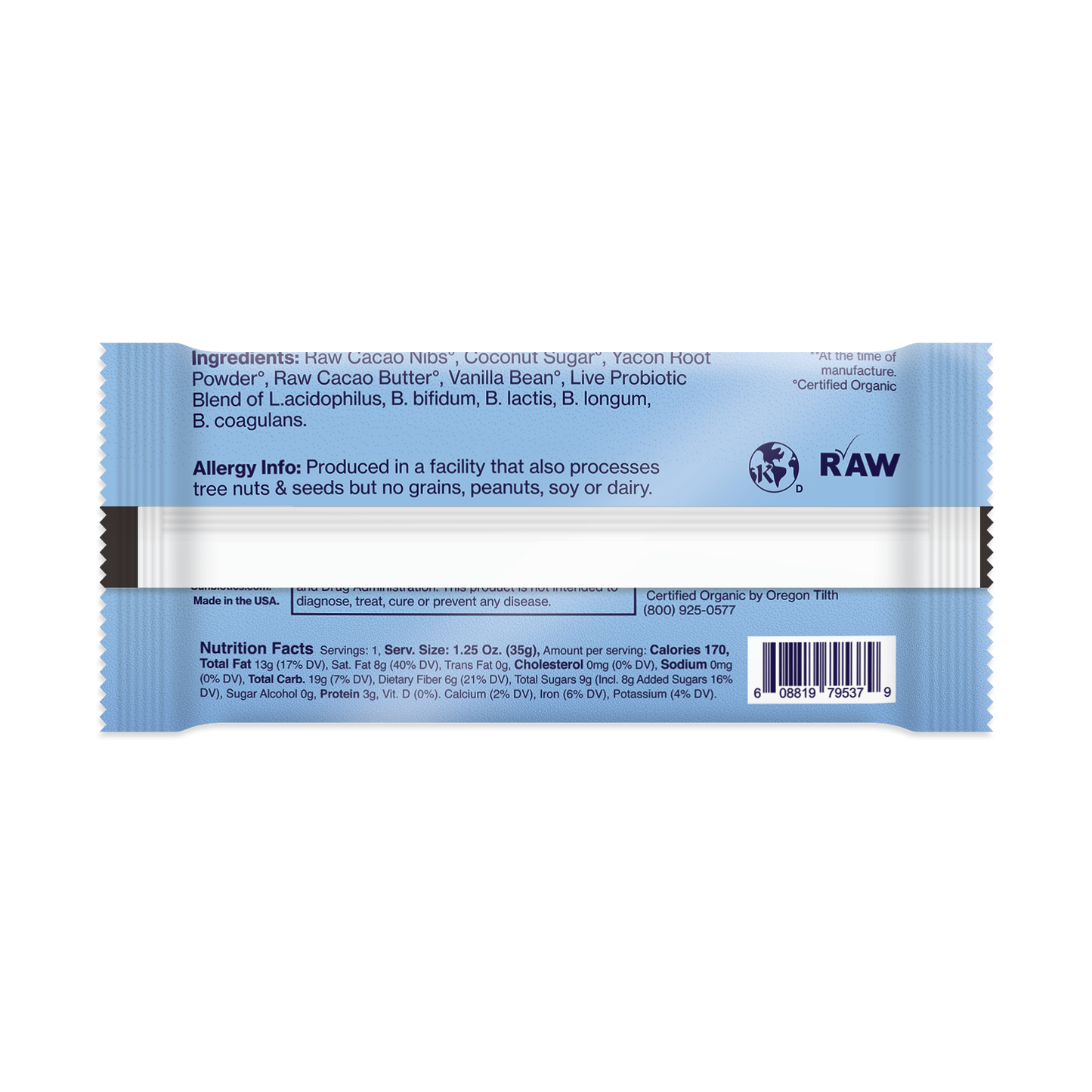 Better Biome Bar - Probiotic Chocolate Bar - Original