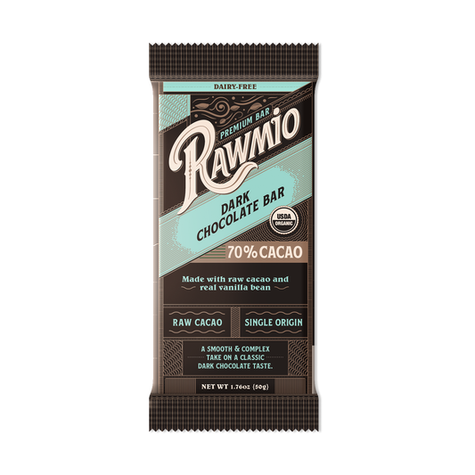 Premium Dark Chocolate Bar with Vanilla Bean - 70% Cacao