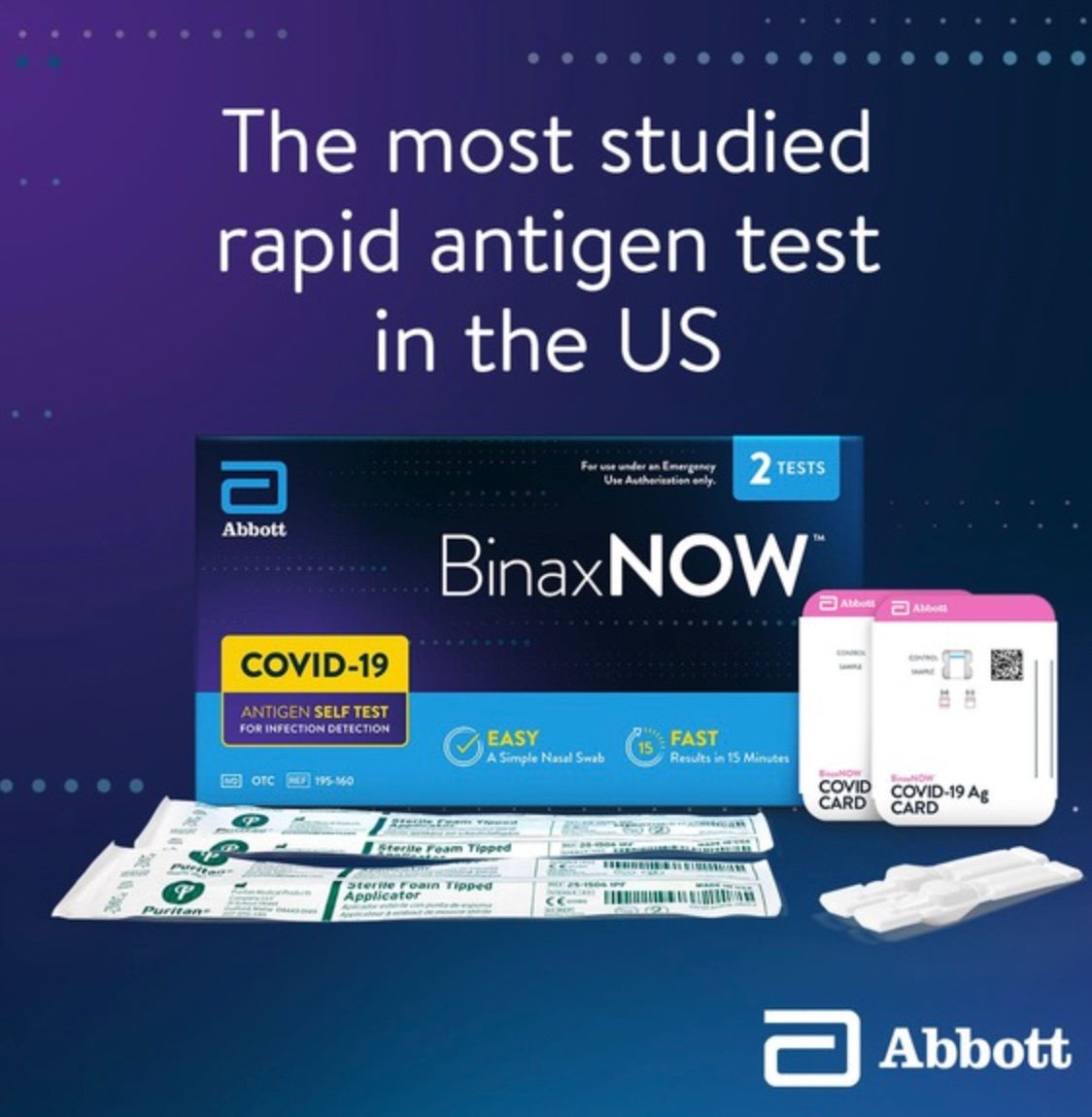 Abbott BinaxNOW™ COVID-19 Ag Card Home Test with Workplace App